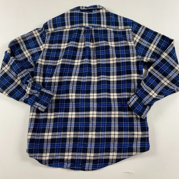 Orvis Flannel Shacket Shirt Jacket Mens Large Blue Check Plaid Cotton - Picture 3 of 12